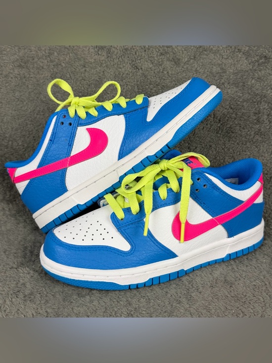 Nike Shoes - Nike Dunk Low Shoes Womens Size 7 Photo Blue Hyper Pink Sneakers 5.5Y IB7747-406